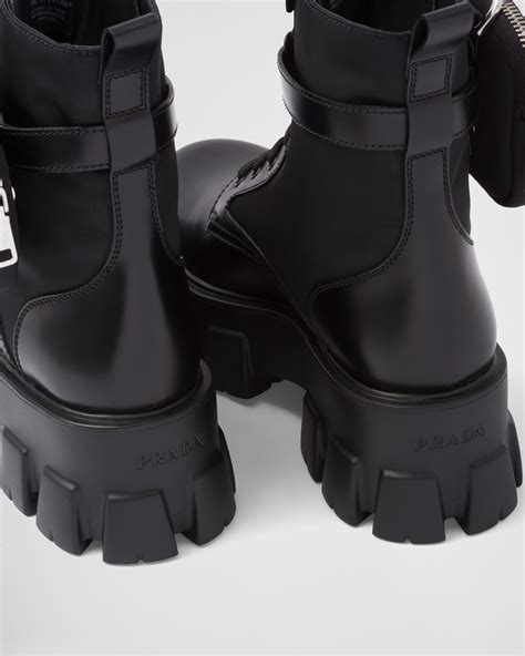 prada grommet boots|Black Monolith Leather And Re.